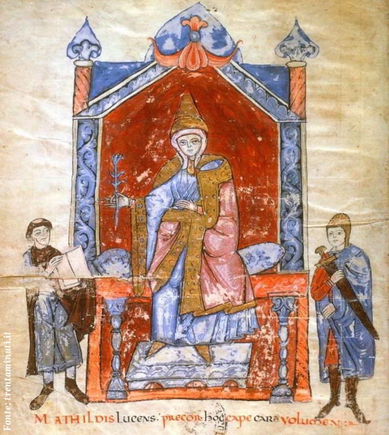 Matilde di Canossa in trono - Vita Mathildis, Donizone - Sec. XII