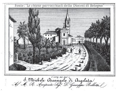 Litografia di Argelato di Enrico Corty 1849 Litografia di Argelato di Enrico Corty 1849