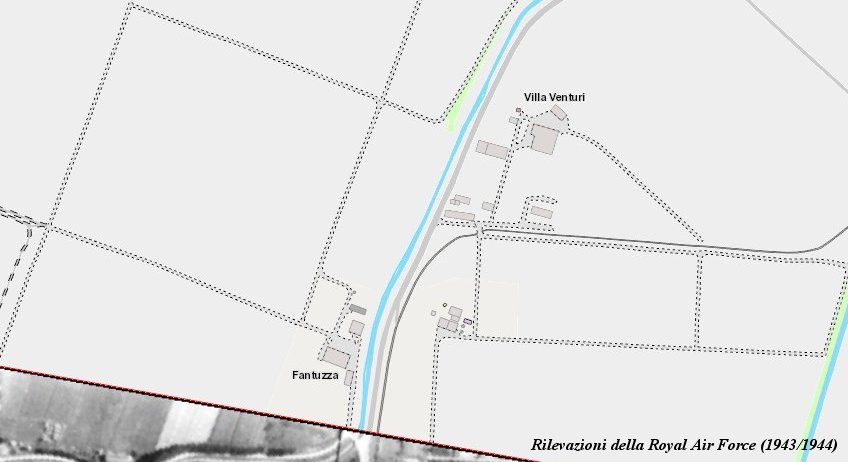 Villa Venturi Pegola, rilevazini Royal Air Force, 1943/1944