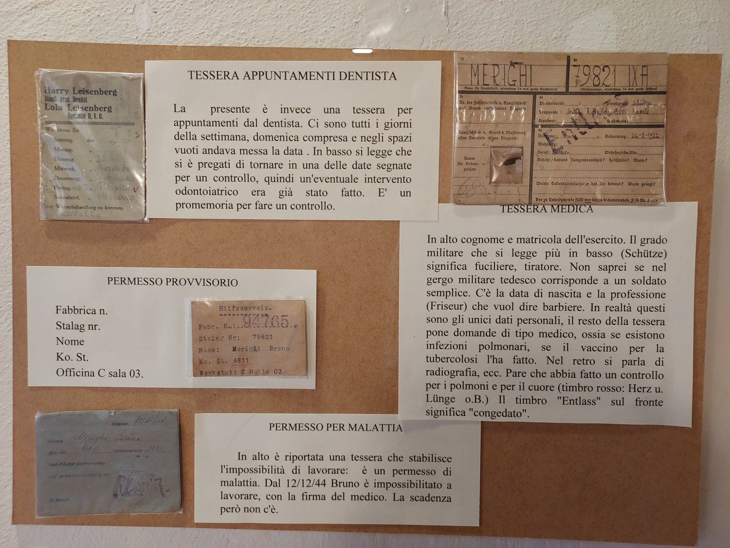 Documenti dal campo di concentramento di Kassel Germania