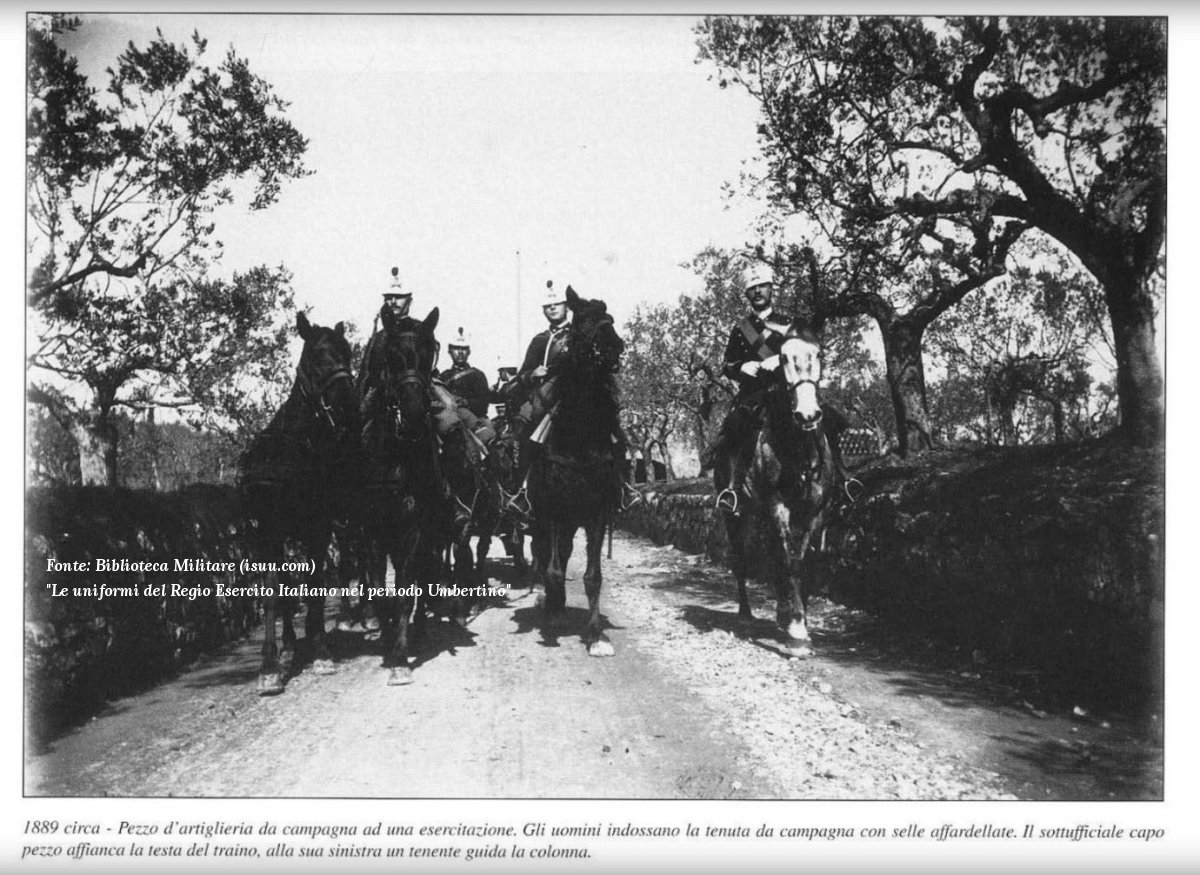 Soldati artiglieria da campagna 1889 circa