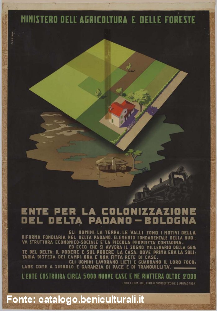Manifesto Ente per la Colonizzazione del delta Padano, 1954