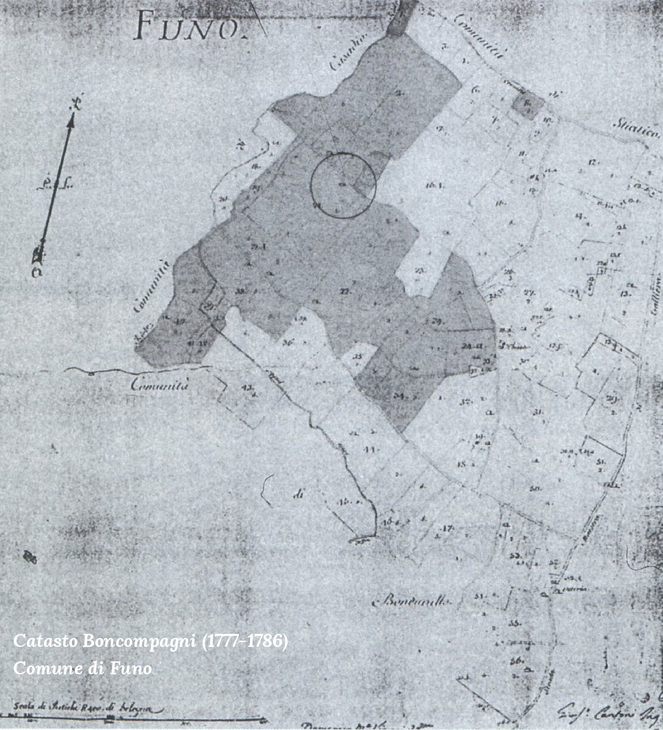 Catasto Boncompagni, Funo - possedimenti Ospedale Santa Maria della Morte