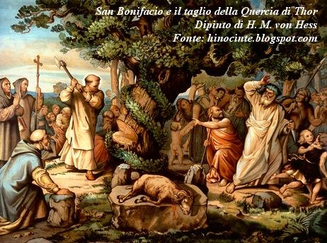 San Bonifacio e il taglio della quercia di Thor