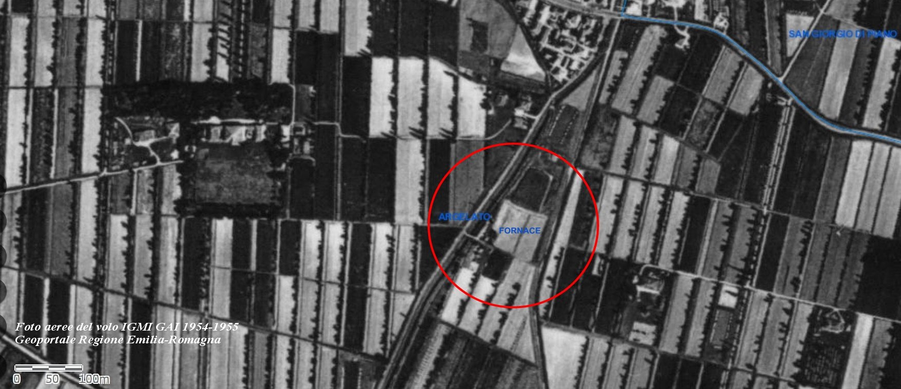 Argelato, Foto Aeree del volo IGMI GAI 1954-1955 