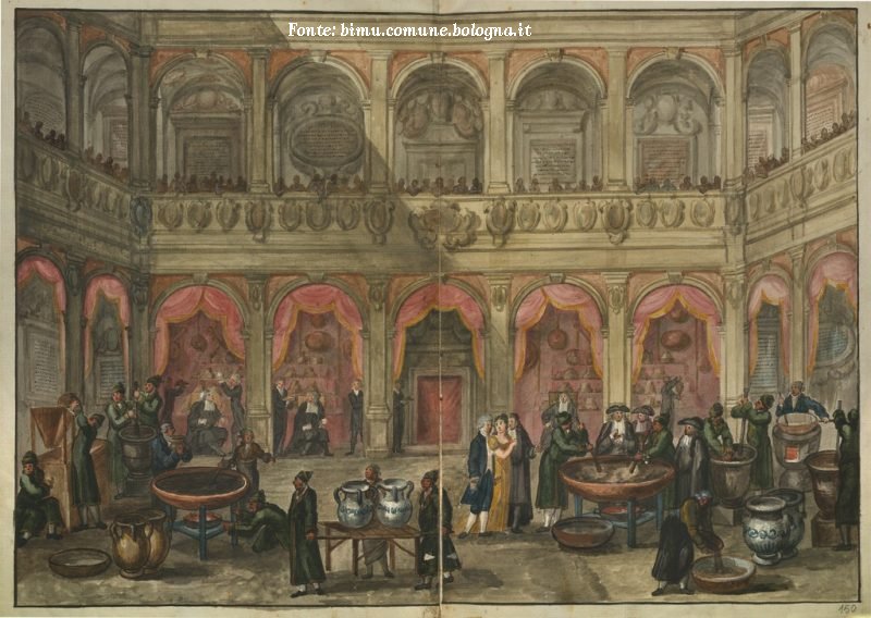 Preparazione della Teriaca, Cortile dell'Archiginnasio