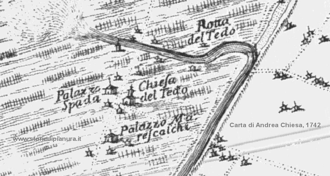 Altedo nella Carta di Andrea Chiesa, 1742