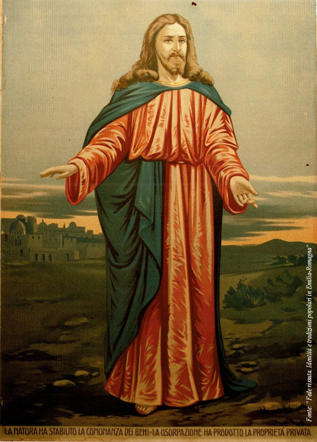 Cristo "socialista", inizio del XX secolo, oleografia su cartoncino