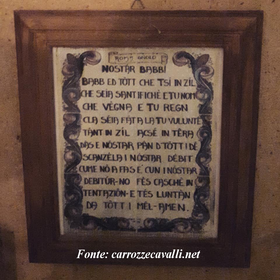 Preghiera scritta in dialetto bolognese