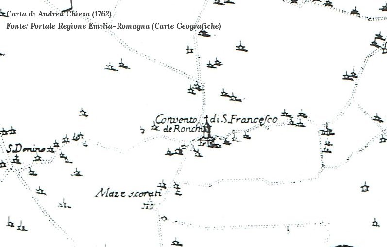 Mappa Ronchi Castello D'Argile 1742 Mappa Ronchi Castello D'Argile 1742