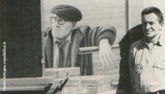 Gino Pellegrini nella Piazzetta Betlemme di Persiceto