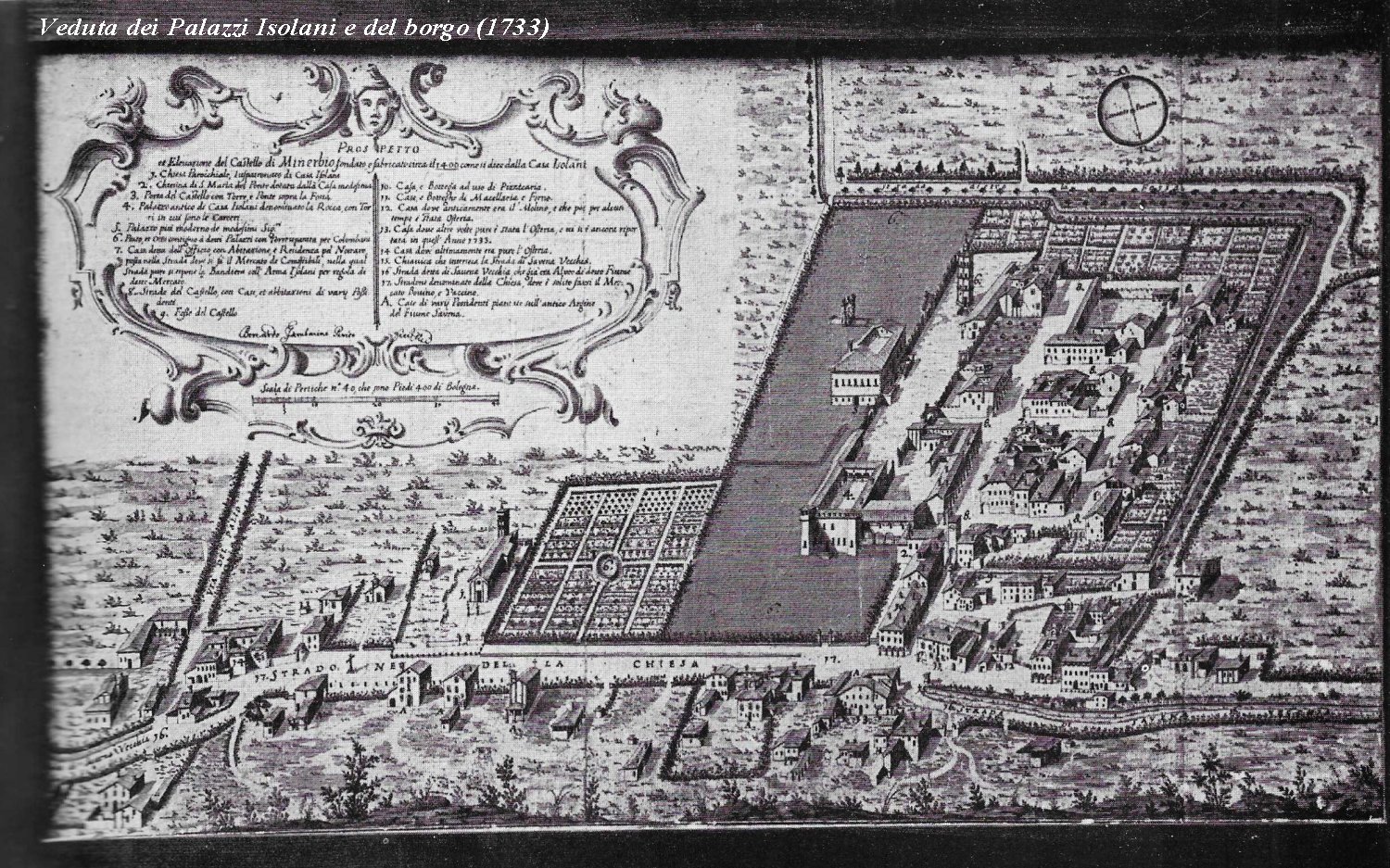 I Palazzi Isolani e il borgo di Minerbio nel 1733