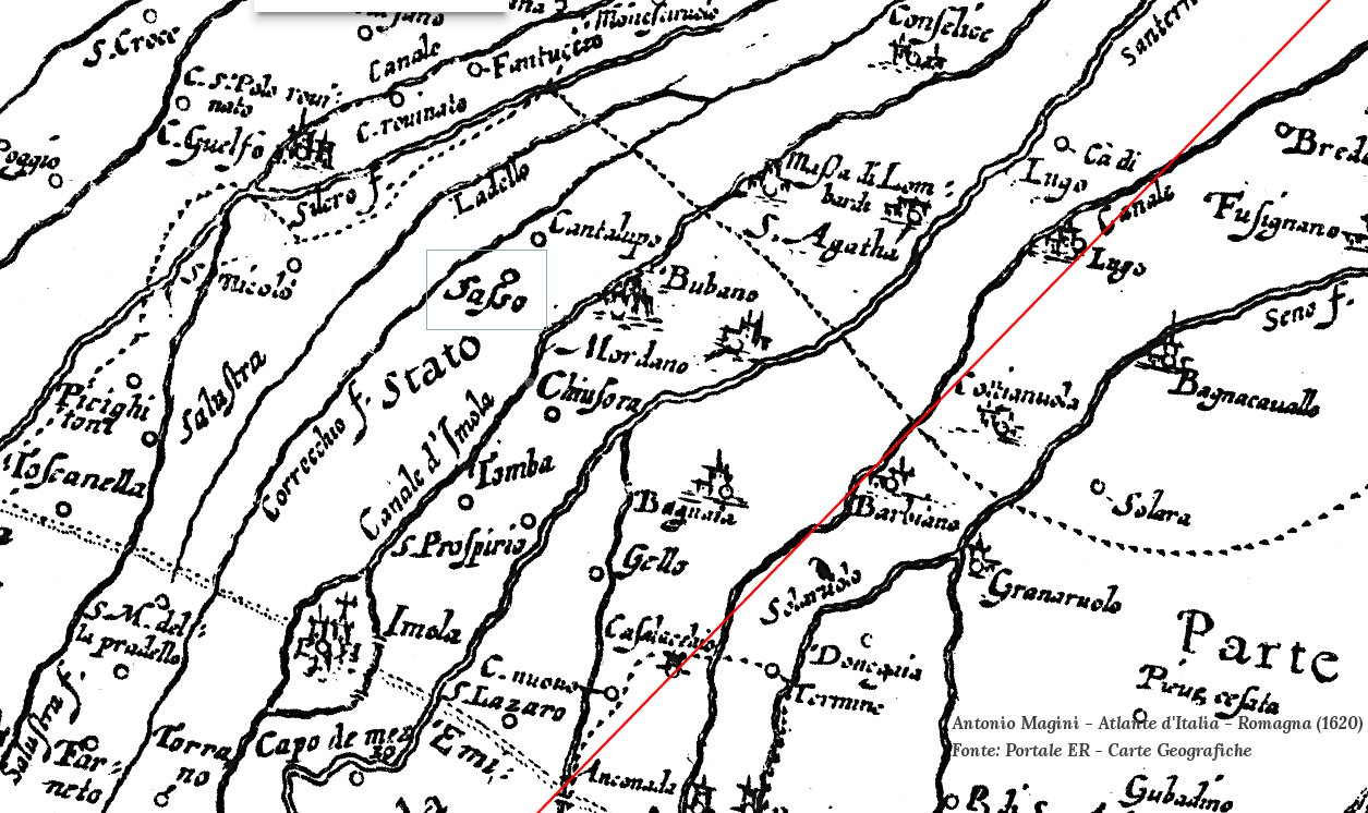 Sasso Morrelli in una pianta di Antonio Magini del 1620