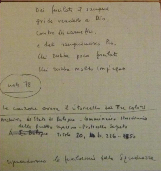 Scritte sui muri di Imola nei giorni dopo le fucilazioni