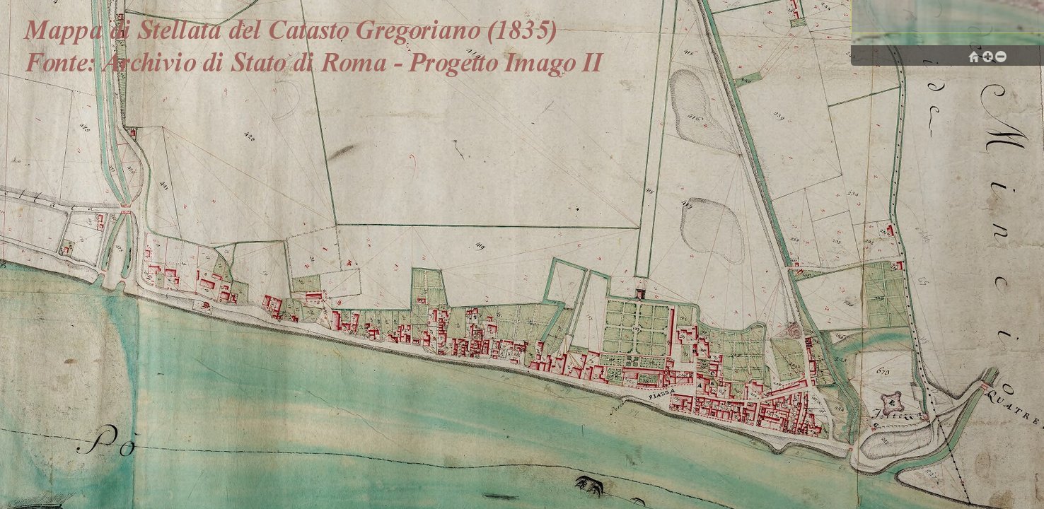 Mappa di Stellata nel Catasto Gregoriano (1835)