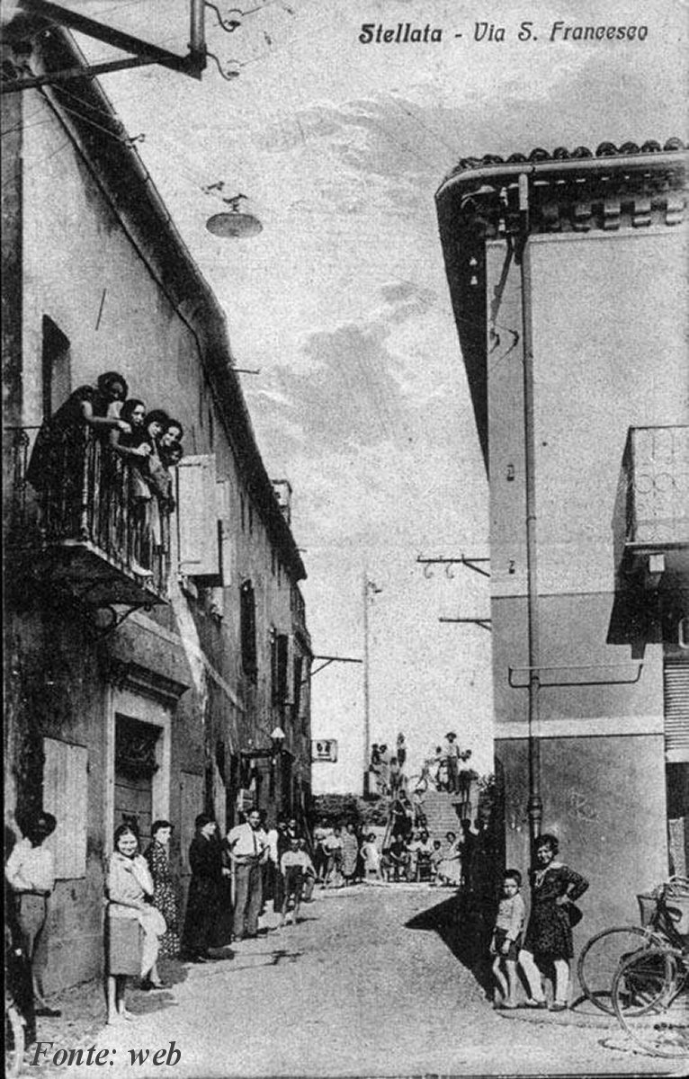 Il borgo di Stellata di Bondeno in una cartolina d'epoca