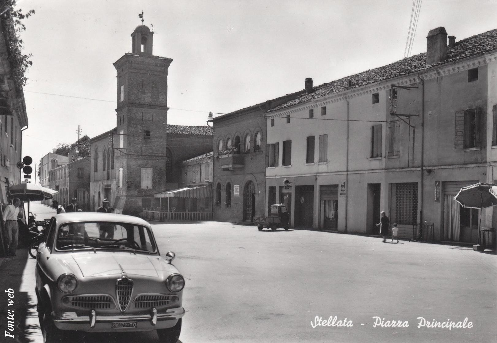 Piazza Pepoli di Stellata, cartolina d'epoca