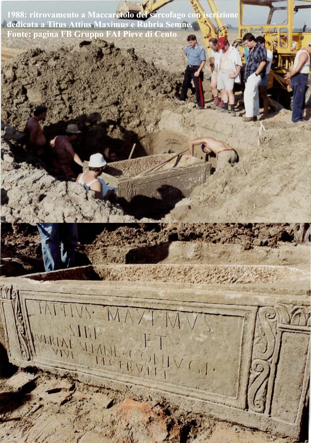 1988: a Maccaretolo viene ritrovato un sarcofago romano