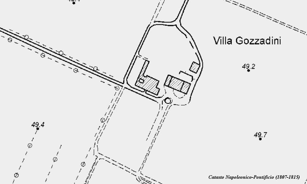 Villa Gozzadini, Catasto napoleonico-pontificio, 1807-1815
