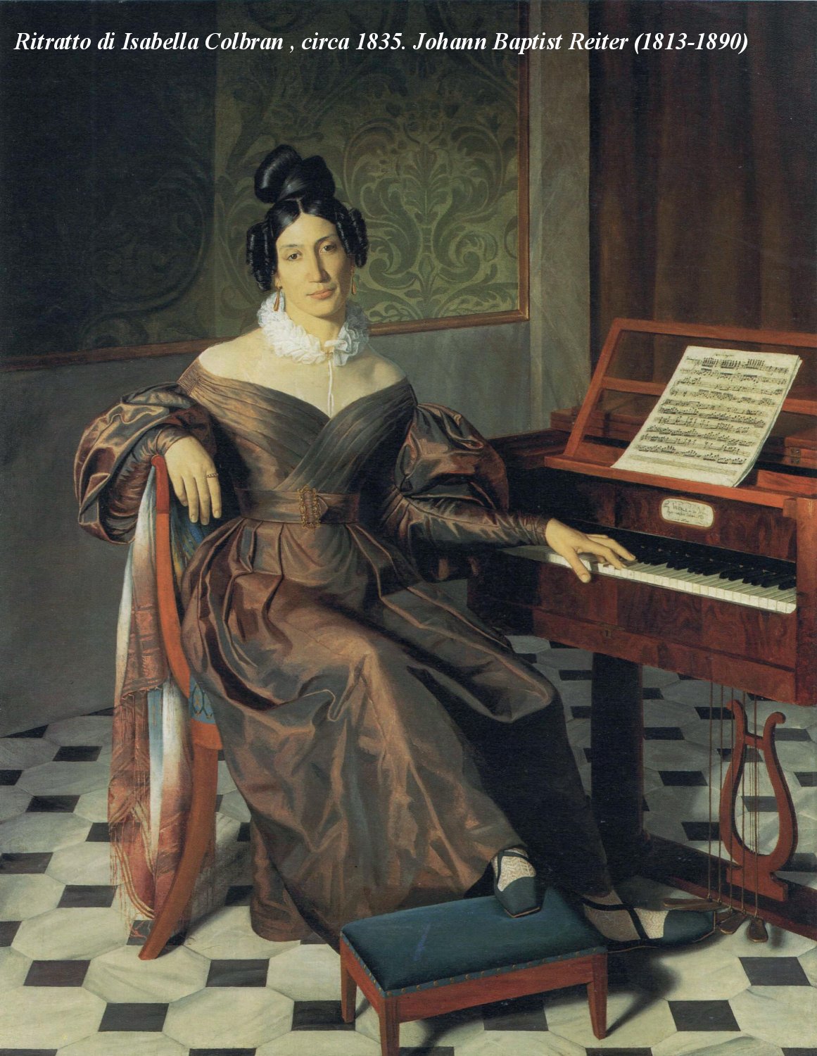 Isabella Colbran con il pianoforte di Franz Werle