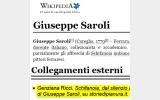 Wikipedia - Biografia Giuseppe Saroli - citazione articolo come fonte